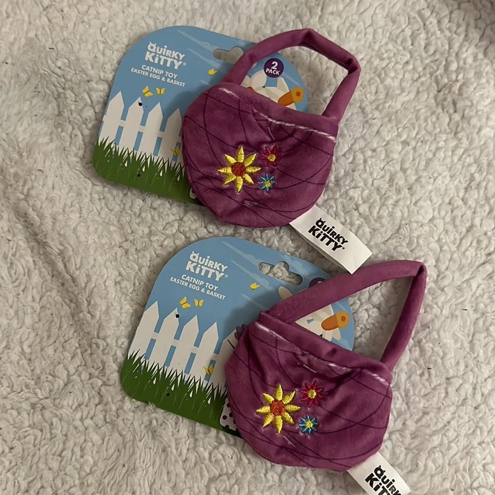 Quirky Kitty Easter Basket Cat Toys